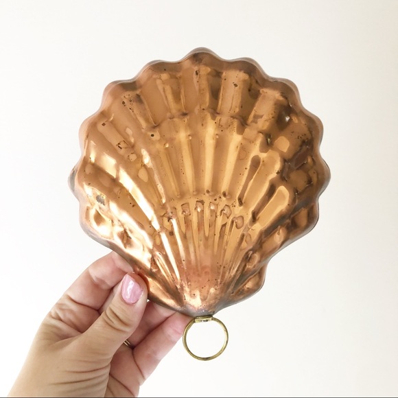 Vintage Copper Shell Mold Retro Kitchen Decor